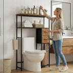 Over The Toilet Organizer,Bathroom Shelves Behind Toilet Organizer, Space-Saving Over Toilet Shelf for Bathroom Organizers and Storage