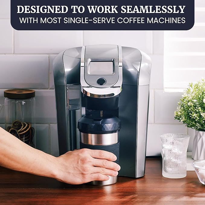 The Original but NEW Stainless-Steel HyperChiller HC2SS Patented Iced Coffee/Beverage Cooler Ready in One Minute, Reusable for Iced Tea, Wine, Spirits, Alcohol, Juice, 12.5 oz, Stainless Steel