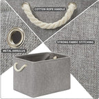 DULLEMELO Fabric Storage Bins 16x12x12 inches, Large Rectangular Storage Baskets 2 Pack, Collapsible Storage Organizer Decorative Storage Boxes for Closet, Toys, Clothes, Home, Office (Grey)