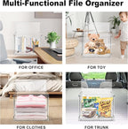UMAIL File Box,Hanging File Organizer,Portable Storage Bins with Lids,Letter-size File Holder File Cabinet for Office/Home/Decor No Folders(3Pack)