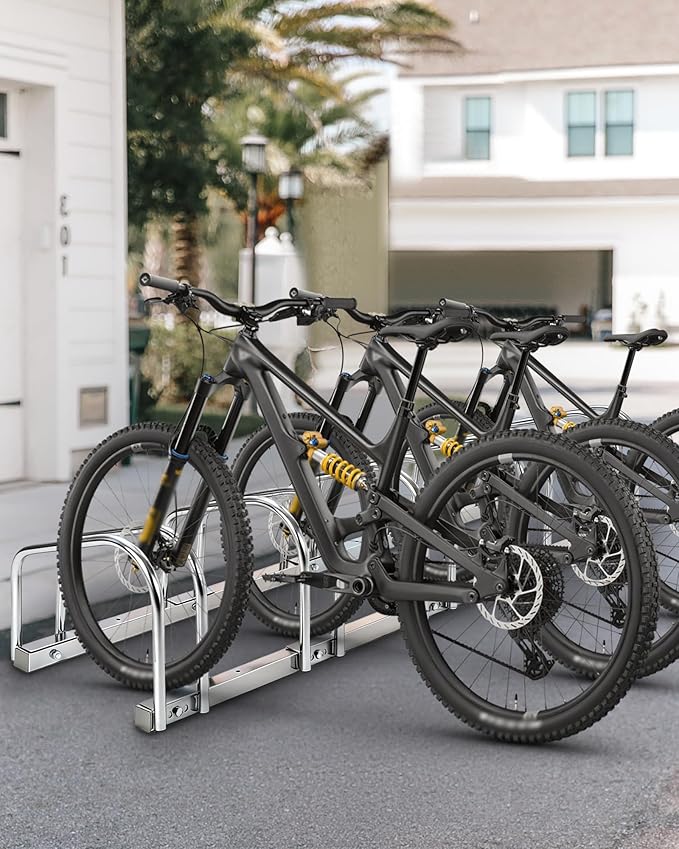 Bike Floor Stand, Freestanding Bike Parking Rack for Garage, Heavy Duty Bicycle Storage Organizer Fit 22-28" Wheels & 2.2" Tire Width,Indoor Outdoor Bike Storage Stand for Home, Apartment, Bike Shop