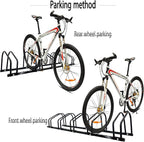 XINYI Bike Rack Floor, Bike Stand Garage, Indoor/Outdoor Bike Rack Garage,22-28" Wheel Stand, Max. Tire Width 2.1", Front/back Bike Stand For Mountain, Road and Kids Bikes for 5 Bikes