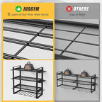 Power Tool Organizer Wall Mount, 4-Tier Tool Storage Rack with 8 Drill Holders, 200LBS Load Heavy Duty Cordless Tool Shelf for Garage Organization, Gift for Men