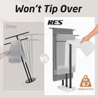 KES Standing Towel Rack with Marble Base, 3-Tier Towel Rack Stand for Bathroom Floor, Towel Racks for Large Bath Towel & Hand Towel, 18/8 Stainless Steel Matte Black, BTH217S3-BK