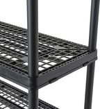 Gracious Living 72 Inch 5 Shelf Heavy Duty Light Weight Garage or Indoor Storage Unit Holds up to 150 Pounds with Easy Assembly (1 Pack), Black