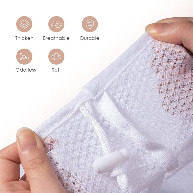 Meowoo Large Mesh Laundry Bag, 27×36inch Heavy Duty Mesh Laundry Bags Drawstring Lockable, Laundry Hamper Liner, Machine Washable, for Travel,Storage, Sports Factories, Dorms, Black 1pcs