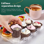 12 Count Cupcake Containers 12 Pack Cupcake Holders Plastic Stackable Cupcake Boxes with Detachable Tall Dome Lids and 144 Liners for 144 Cupcakes, BPA Free, Standard Size