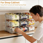 Can Organizer For Pantry Canned Food Goods Organizer For Cabinet Clear Automatic Rolling Can Storage Organizer Pantry Holders Rack, Holds Up to 48 Cans