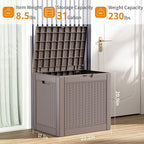 31 Gallon Resin Deck Box Outdoor Storage Box for Patio Furniture,Outdoor Cushions,Garden Tools and Pool Supplies,Waterproof,Lockable(Grey,31Gallon)