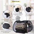 Collapsible Laundry Basket, 90L Foldable Pop-up Laundry Hamper with Handles, Mesh Dirty Clothes Hamper for Laundry, Bathroom, Kids Room, Dorm,Travel or Camping (Black)