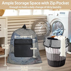 OTraki Laundry Bag Backpack 24x27 Inch Heavy Duty Mesh Laundry Bag Travel Laundry Bags for Dirty with Pocket & Adjustable Shoulder Straps Machine Washable Don't Drying, Melting 140-176℉
