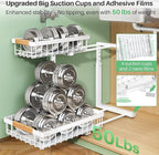 Kitstorack Under Sink Organizer, 2 Tier Under the Sink Storage, Slide out Pull out Cabinet Organizer Shelf, Metal Sliding Drawer for Kitchen Bathroom Pantry Closet Organization Rack, White, 2 Pack