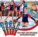 Kigeli 30 Pcs Spirit Clips Cheer Pins Cheerleader Gifts Clothes Pins for Backpacks Competition Glittered for Team Cheer Gifts Stuff Supplies Party Favors Accessories Bulk(Black, Red,Glitter)