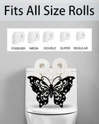Cute Butterfly Toilet Tissue Holder,Animal Paper Holders,Decorative Metal Papers Holder,Funny Toilet Animal Storage for Bathrooms,Bathroom Paper Organizer for Extra 8 Rolls Free Standing Art Decor