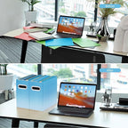 Oterri Cardboard File Organizer Box for Hanging File Folders Letter Size,File Box for Computer Desk,File Cabinet,Working Home,Office,Classroom(Gradient Light Blue, Letter Size - 4 Packs)