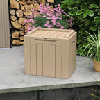 Patiowell 30 Gallon Resin Deck Box, Outdoor Storage Box for Patio Furniture, Deliveries, Pool Supplies,Waterproof and Lockable, Light Brown