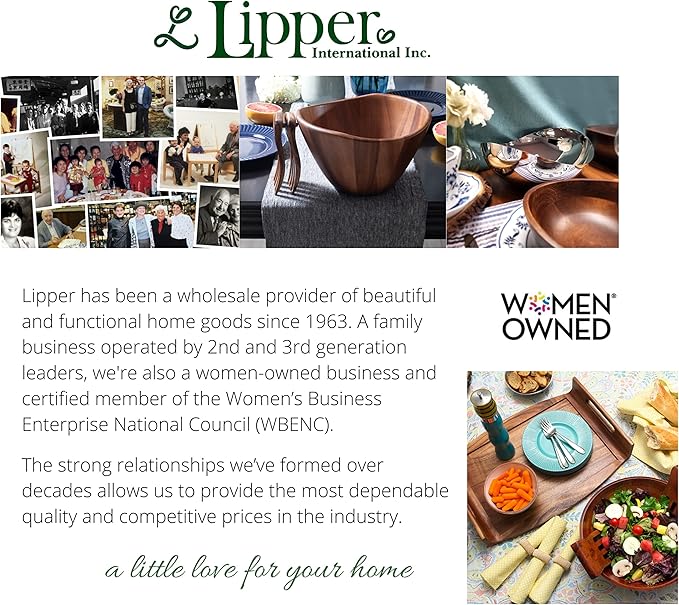 Lipper International 8186S Bamboo Wood Stacking Drawer Organizer Box, 6" x 15"
