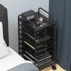 Simple Houseware Utility Cart with 8 Drawers Rolling Storage Art Craft Organizer, Black
