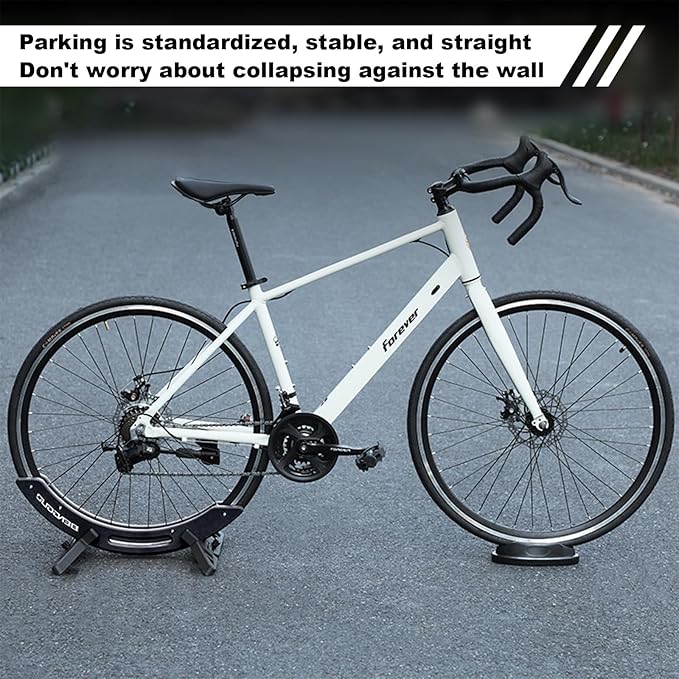 Bike Stand Floor Rack, Universal Adjustable Bicycle Parking Stand for Home/Garage/Garden, Mountain, Road, MTB, E-Bike, Scooter, 30-80mm Wide Bicycle Tires (Black)