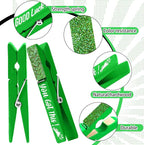Kigeli 30 Pcs Spirit Clips Cheer Pins Cheerleader Gifts Clothes Pins for Backpacks Competition Glittered for Team Cheer Gifts Stuff Supplies Party Favors Accessories Bulk(Green,Shiny)