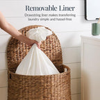 Best Choice Products Half Moon Laundry Hamper w/Lid, Woven Half Round Laundry Basket, w/Removable Liner & Bult-in Handles for Bathroom, Bedroom & Laundry Room - Chestnut