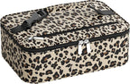Small Lunch Box Insulated Lunch Bag for Women Men, Bento Kids Lunch Box, Compact Portable Thermal Meal Cooler Bags with Buckle Handle for Work & School, Leopard Print 5L