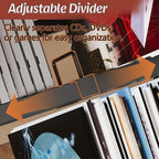 3 Tier Vinyl Record Storage Rack, Mobile Black Metal LP Storage Display Stand with Casters, Large Capacity Record Holder for Albums, Books, Magazines, and Office Files