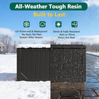 100 Gallon Outdoor Storage Box, Waterproof Resin Deck Box Organizer for Patio Cushion Storage, Lockable Outside Container for Garden Tools