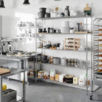 14" Deep x 72" Wide x 86" Height Wire Shelving Kit | 5-Tier | NSF Commercial Storage Rack Unit
