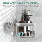 Veken Adhesive Shower Caddy 5-Pack,Heavy Weight Bearing,Large Wall Mounted Shower Shelves Rack,Organizer Storage Accessories with Soap Dish&Toothbrush Holder,Ideal for Bathroom,Home&Kitchen,Silver