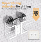 FUNKYLEE Bathroom Organizers and Storage, 3 in 1 Metal Wall Mount for Flat Iron, Curling Iron, Straightener, Hair Care & Styling Tools (White)