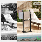 Free Standing Towel Rack, Taller Double-T Shape Bath Sheet Holder for Bathroom, Floor Blanket Holder Stand with Weighted Base, 4-Tier Towel Storage Rack, for Living Room, Balcony, Black CJ20BB
