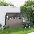 90 Gallon Deck Box,Waterproof Resin Outdoor Storage Box for Patio Furniture,Outdoor Cushions,Garden Tools and Pool Supplies,Weatherproof(Grey,90Gallon)