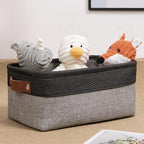 DULLEMELO Small Collapsible Fabric Basket for Organizing, Shelves, Closets, Laundry, Nursery, Decorative Gift Basket (Black&Gray)