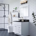 Design House 545103-WHT Wyndham Medicine Cabinet – Durable White Assembled Frame – Bathroom Wall Cabinet with Mirrored Door, 36-Inch – 4.75" X 36" X 30", White, 1 Count, Tri-View