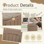 Flamaker 2 Pack Deck Box 31 Gallon Waterproof Resin Storage Box with Lid Indoor Outdoor Delivery Box Storage Bin for Patio Cushions (Light Brown)