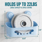 TAILI Shower Caddy Suction Cup 2 Pack, Heavy Duty Bathroom Organizer, Removable Shelves for Inside Shower, Shampoo, Waterproof Suction Plastic Storage for Bathroom Accessories Holder, Blue