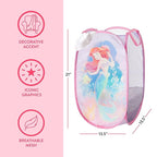 Disney Little Mermaid Ariel Pop-Up Hamper,Collapsible Laundry Basket with Sturdy Handles, 21x13.5x13.5, Lightweight Storage for Kids' Bedroom or Bathroom