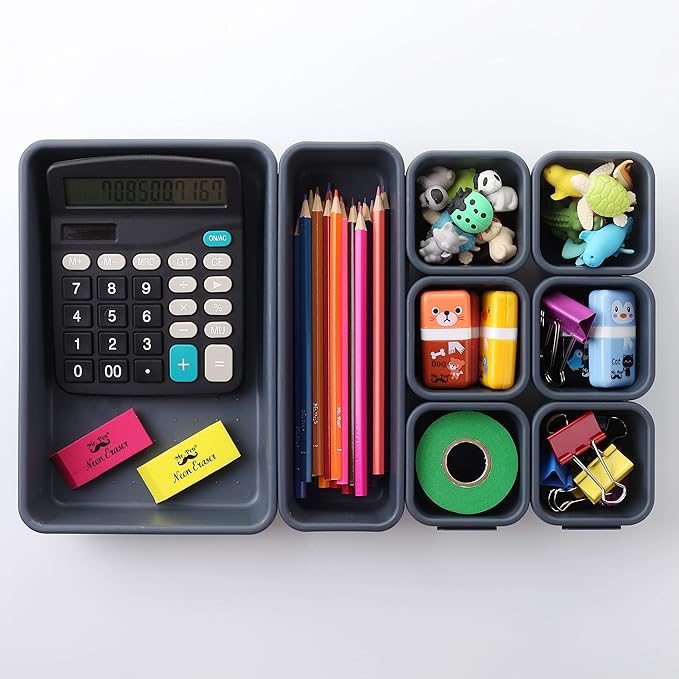 Mr. Pen- Interlocking Desk Drawer Organizer, 8 pcs, Drawer Organizer, Kitchen Drawer Organizer, Desk Drawer Organizer, Drawer Organizers