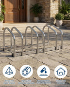 Bike Floor Stand, Freestanding Bike Parking Rack for Garage, Heavy Duty Bicycle Storage Organizer Fit 22-28" Wheels & 2.2" Tire Width,Indoor Outdoor Bike Storage Stand for Home, Apartment, Bike Shop
