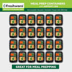 Freshware Meal Prep Containers [150 Pack] 1 Compartment with Lids, Food Storage Containers, Bento Box, BPA Free, Stackable, Microwave/Dishwasher/Freezer Safe (16 oz),Black