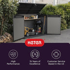 Keter Premier Jumbo 6.2 x 4.3 ft. Outdoor Resin Horizontal Storage Shed for Outdoor Yard and Garbage Bin Storage