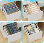 Aobabo 2 Drawer Filing Cabinet with Wheels, Lockable Metal File Cabinet with Business Card Slot for Legal/Letter Size Home Office, Required Assembled,White