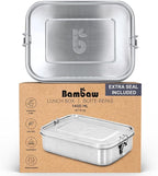 Bambaw Stainless Steel Lunch Box for Adults 47 oz, Metal Bento Box with Adjustable Compartment, Metal Lunch Container, Leakproof Stainless Steel Sandwich Container