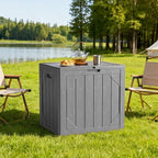 Outdoor Storage Box - 30 Gallon Waterproof Resin Deck Box, Lockable Patio Storage Bench for Package Delivery, Cushions & Garden Tools, UV Resistant (Grey)