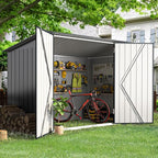 AECOJOY 3'x6' Outdoor Storage Bike Shed, Small Metal Garden Outdoor Storage Cabinet Sheds & Outdoor Storage Clearance, Lean to Tool Garden Shed for Outside