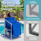 Coast Modern Pool Towel Rack – Choose Your Color - Outdoor & Indoor 5 Beach Towel PVC Drying Rack