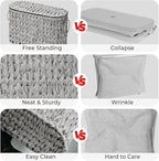 GRANNY SAYS Toilet Paper Storage Basket with Lid and Handle, Durable Toilet Paper Holder, Waterproof Bathroom Organizers and Storage, Wicker Basket for Bathroom Storage, Grey