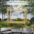 AmazerBath Bamboo Over The Toilet Storage Shelf - 2-Tier Bathroom Organizers and Storage Shelves, 2 in 1 Dual Stable Above Over Toilet Bamboo Shelf Home Storages Rack for Small Bathroom, Space Saver
