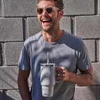 Hydro Flask Travel Tumbler with Handle, Lid and Straw - Insulated Stainless Steel in 40 Oz Trillium